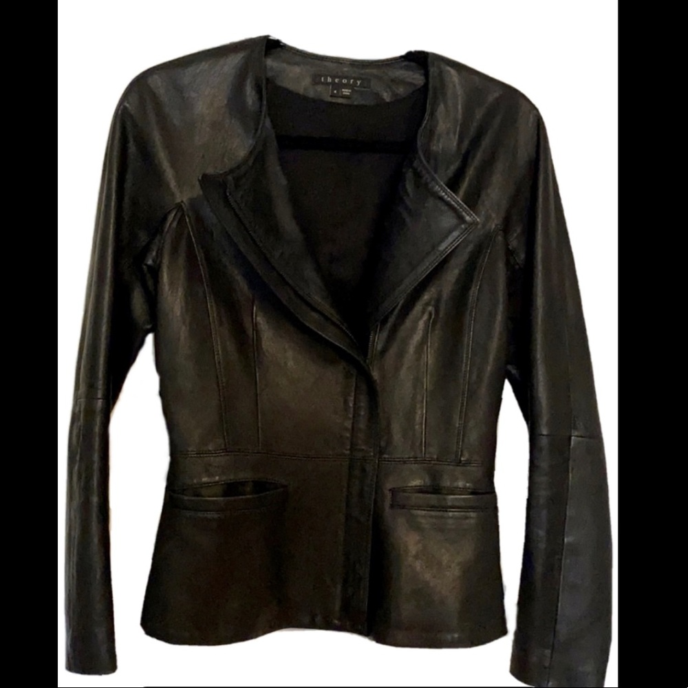 Theory Black Leather Jacket